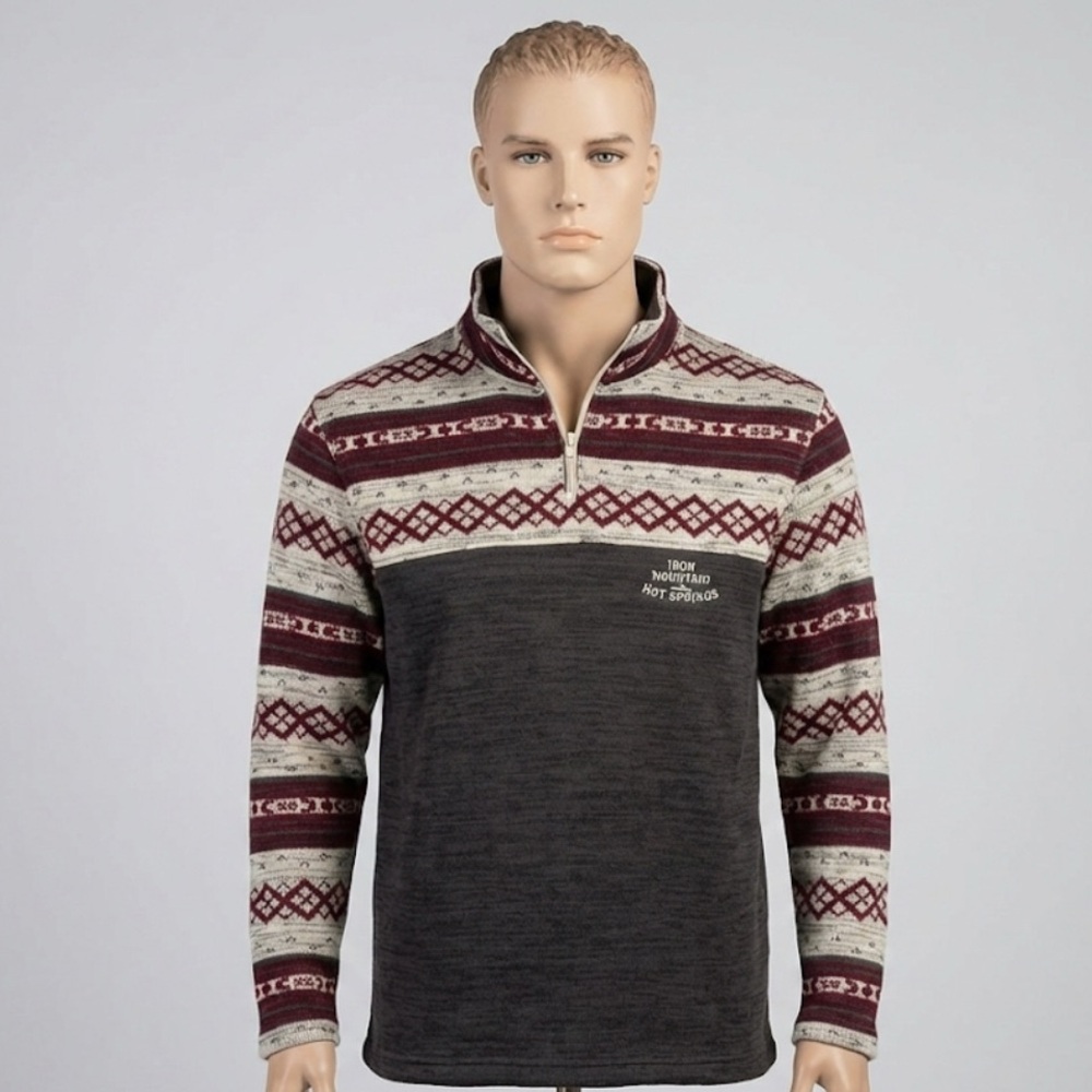 Renegade Club Iron Mountain Hot Springs 1/4 Zip Fleece Sweater M (NWOT)
